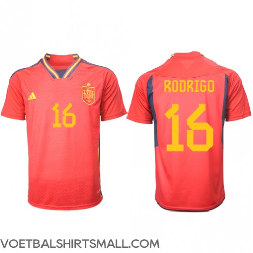 Spanje Rodri Hernandez #16 Voetbalkleding Thuisshirt WK 2022 Korte Mouwen